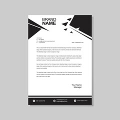 Modern black and white letterhead design	