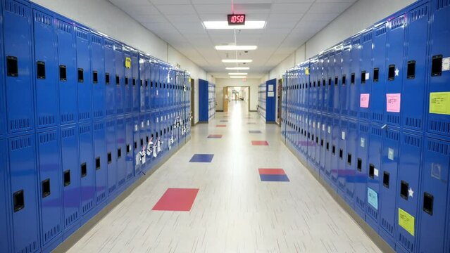 School hallway lockers