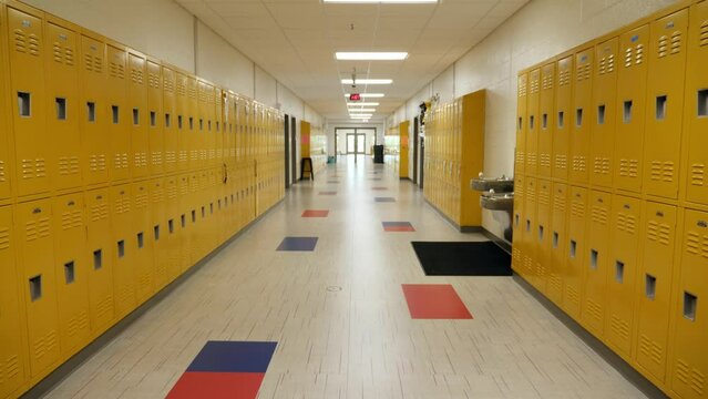 School hallway lockers