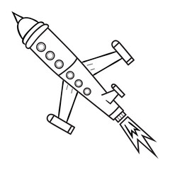 Rocket. Hand drawn vector illustration.