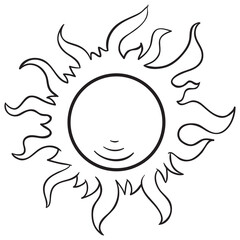 Sun. Hand drawn vector illustration.
