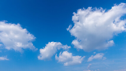 Blue sky with clouds background. Sky daylight. Natural sky composition. Element of design.