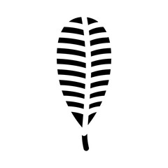 plumeria tropical leaf glyph icon vector. plumeria tropical leaf sign. isolated symbol illustration