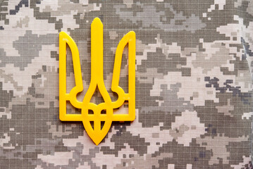 Trident. Ukraine texture shape. Ukrainian symbols. War 2022
