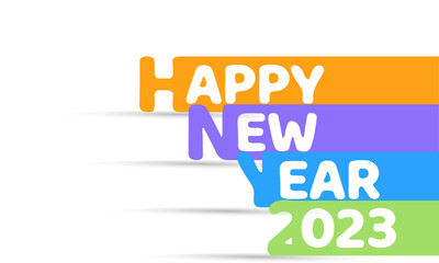 2023 happy new year text typography design patter vector illustration