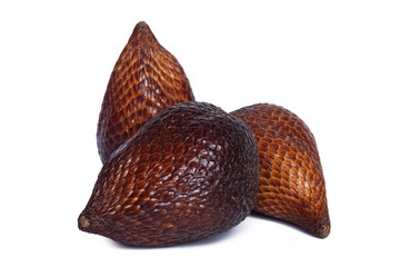 Salak or snake fruit isolated on white background with clipping path and full depth of field