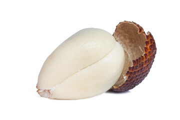 Salak or snake fruit isolated on white background with clipping path and full depth of field