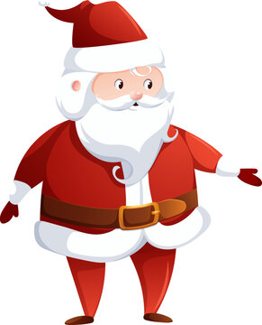 Cartoon Santa Claus on white background isolated