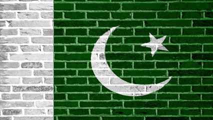 Pakistan Bricks Flag Background 