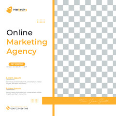 Digital marketing social media and instagram post template banner