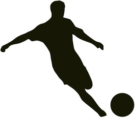 silhouette design of football players in action with transparent background