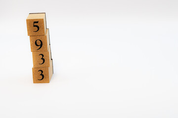 木ブロック　数字　Number　ナンバー　5933