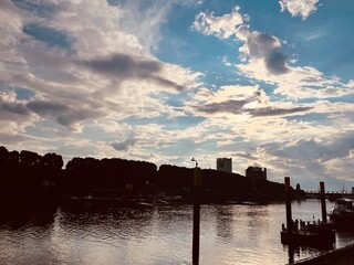city at sunset