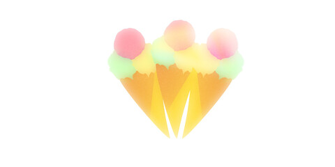 illustrazione di coni gelato su sfondo trasparente