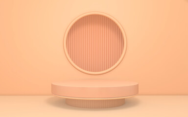 Background rendering with 3d podium and wall scene abstract background. 3D illustration, 3D rendering	