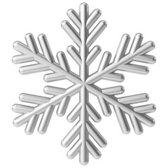Snowflake. Christmas decoration. 3D illustration.