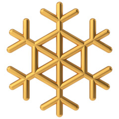 Snowflake. Christmas decoration. 3D illustration.