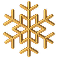 Snowflake. Christmas decoration. 3D illustration.