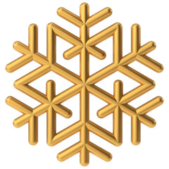 Snowflake. Christmas decoration. 3D illustration.