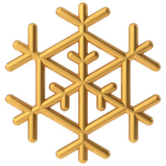 Snowflake. Christmas decoration. 3D illustration.