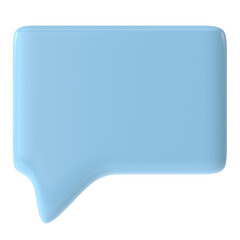 Speech bubble. Speech balloon. Text box. 3D illustration.