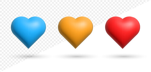 heart icon sign, like favorite icon, social media notification icons, post reactions for social network. social media hearts symbol shape, 3d rendering, 3d illustration