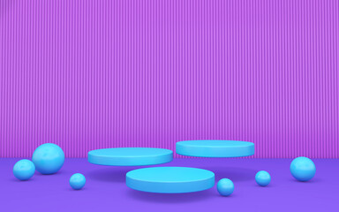 Background rendering with podium and wall scene abstract background. 3D illustration, 3D rendering