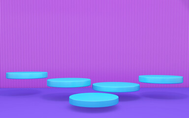 Background rendering with 3d podium and wall scene abstract background. 3D illustration, 3D rendering	
