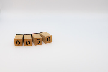 木ブロック　数字　Number　ナンバー　6030