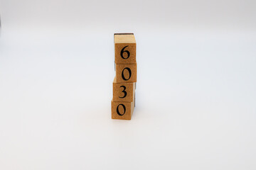 木ブロック　数字　Number　ナンバー　6030