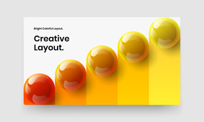 Obraz na płótnie Canvas Creative corporate brochure design vector illustration. Original realistic balls handbill layout.