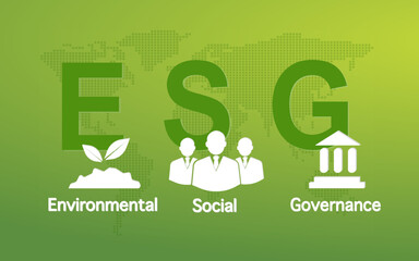 ESG Concept Vector Icon Set- Environment, Social & Shortcut at least
