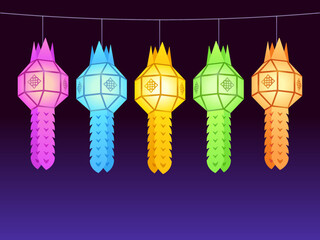 Fototapeta na wymiar Traditional Thai paper lanterns