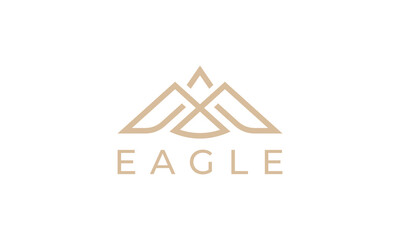 minimal eagle and letter M logo vector design.