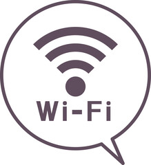 Wi-Fiマークと吹き出しのシンプルイラスト素材