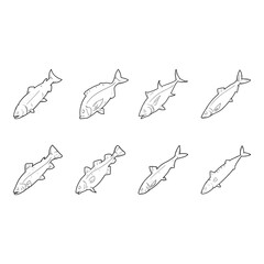 fish icon set