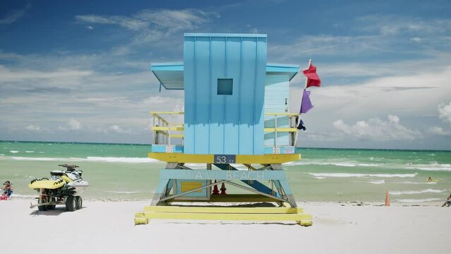 Miami Beach Collins Avenue Colorful Lifeguard Tower Cabin 5