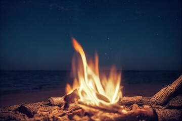 fire on the beach