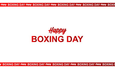 Boxing day illustration combined in a shape of ribbon and text with paper art and craft style