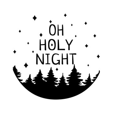 Vetores de Oh Holy Night Frase De Natal Letras Vetoras Desenhadas À Mão  Tinta Preta Isolado No Fundo Branco e mais imagens de Caligrafia - iStock