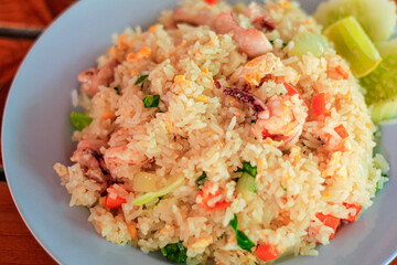 Shrimps and vegetables fried rice