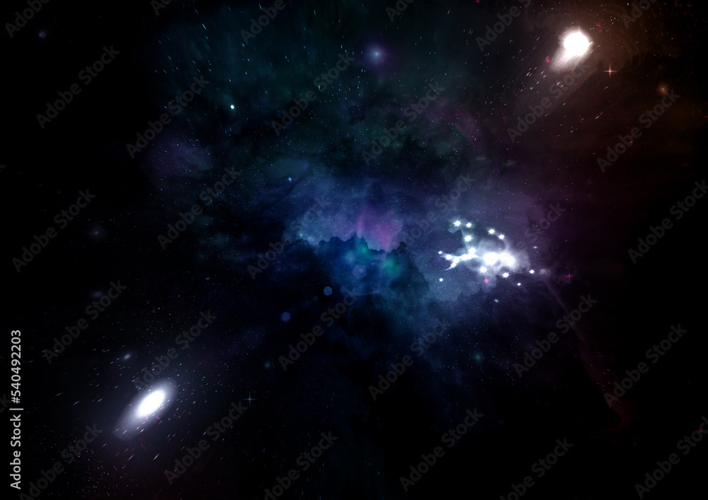 Canvas Prints galaxy in a free space. 3d rendering