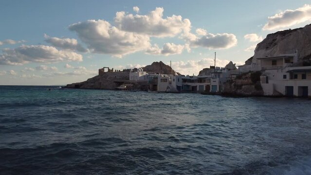 Firopotamos Village and Beach in Milos, Cyclades Island in Aegean Sea, Greece