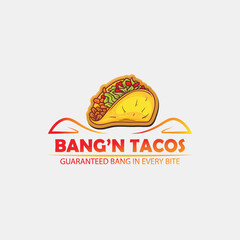 Tacos logo design isolated on white background