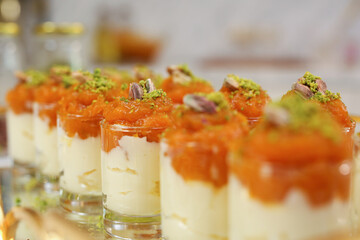 Delicious desserts on stylishly designed plates