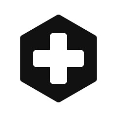 Fototapeta premium Round Corner Swiss Cross Hexagon Icon