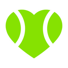 Tennis heart vector illustration. Love sport play. Ball isolated object on white background