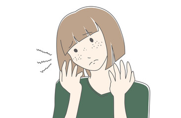  シミそばかすに悩む女性