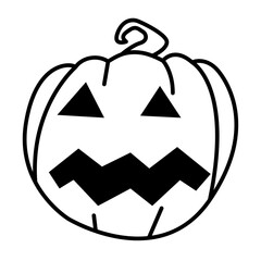 Evil pumpkin icon for halloween