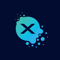 Letter X Initial Liquid Bubble Modern Logo